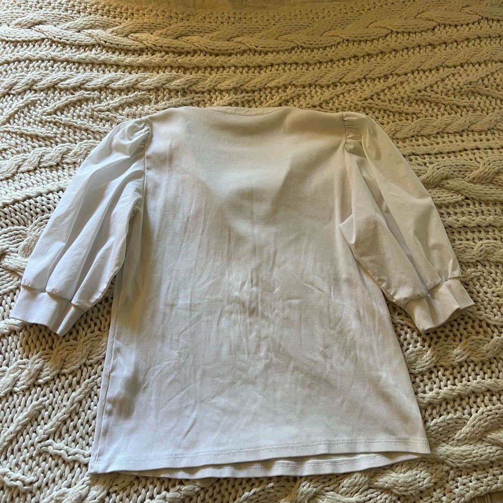 Veronica Beard Ivory Button-Down Blouse - image 3